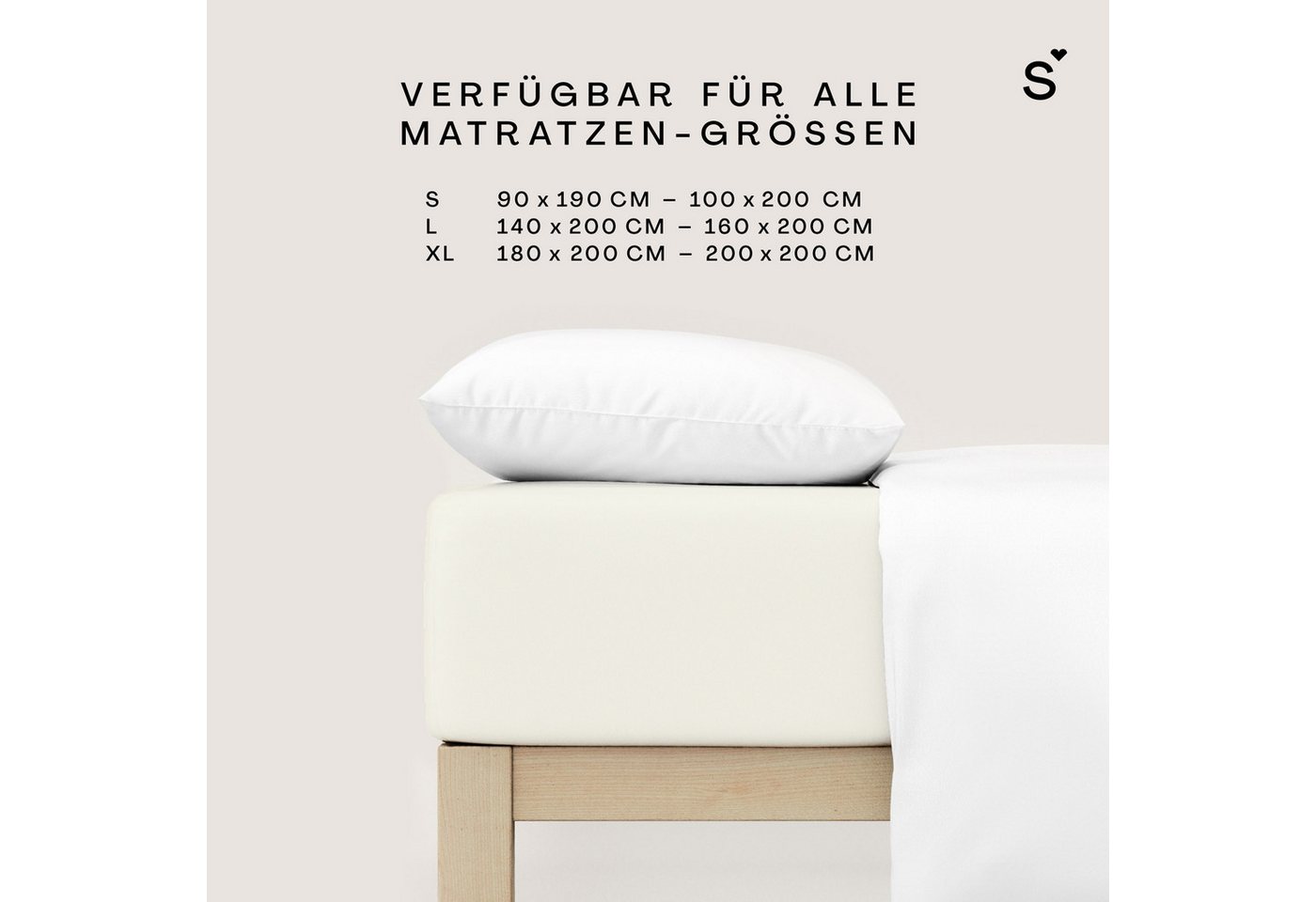 Schlafgut Spannbettlaken Basic Cotton Bettlaken, 160 g/m², 100% Baumwolle, Spannbetttuch, Jersey, Gummizug: rundum, (1 Stück), Spannbettlaken bis 20 cm Matratze – Bild 4 von 5