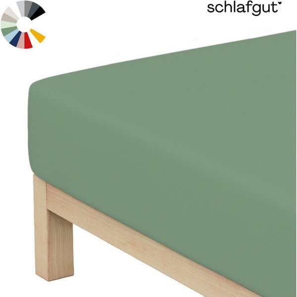 Schlafgut Spannbettlaken Basic Cotton Bettlaken, 160 g/m², 100% Baumwolle, Spannbetttuch, Jersey, Gummizug: rundum, (1 Stück), Spannbettlaken bis 20 cm Matratze