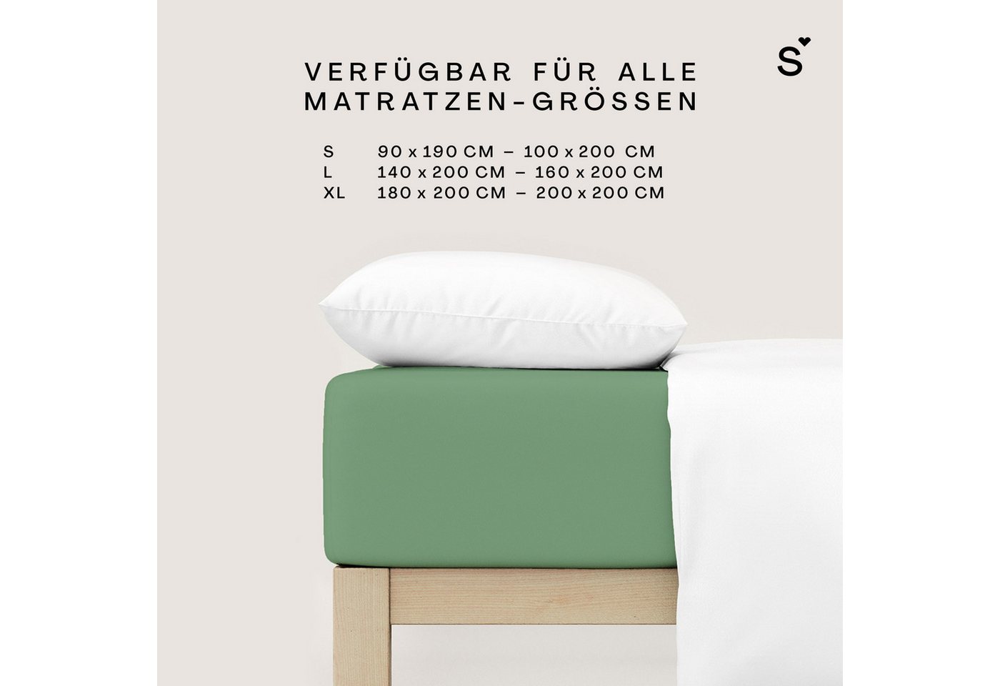 Schlafgut Spannbettlaken Basic Cotton Bettlaken, 160 g/m², 100% Baumwolle, Spannbetttuch, Jersey, Gummizug: rundum, (1 Stück), Spannbettlaken bis 20 cm Matratze – Bild 4 von 5