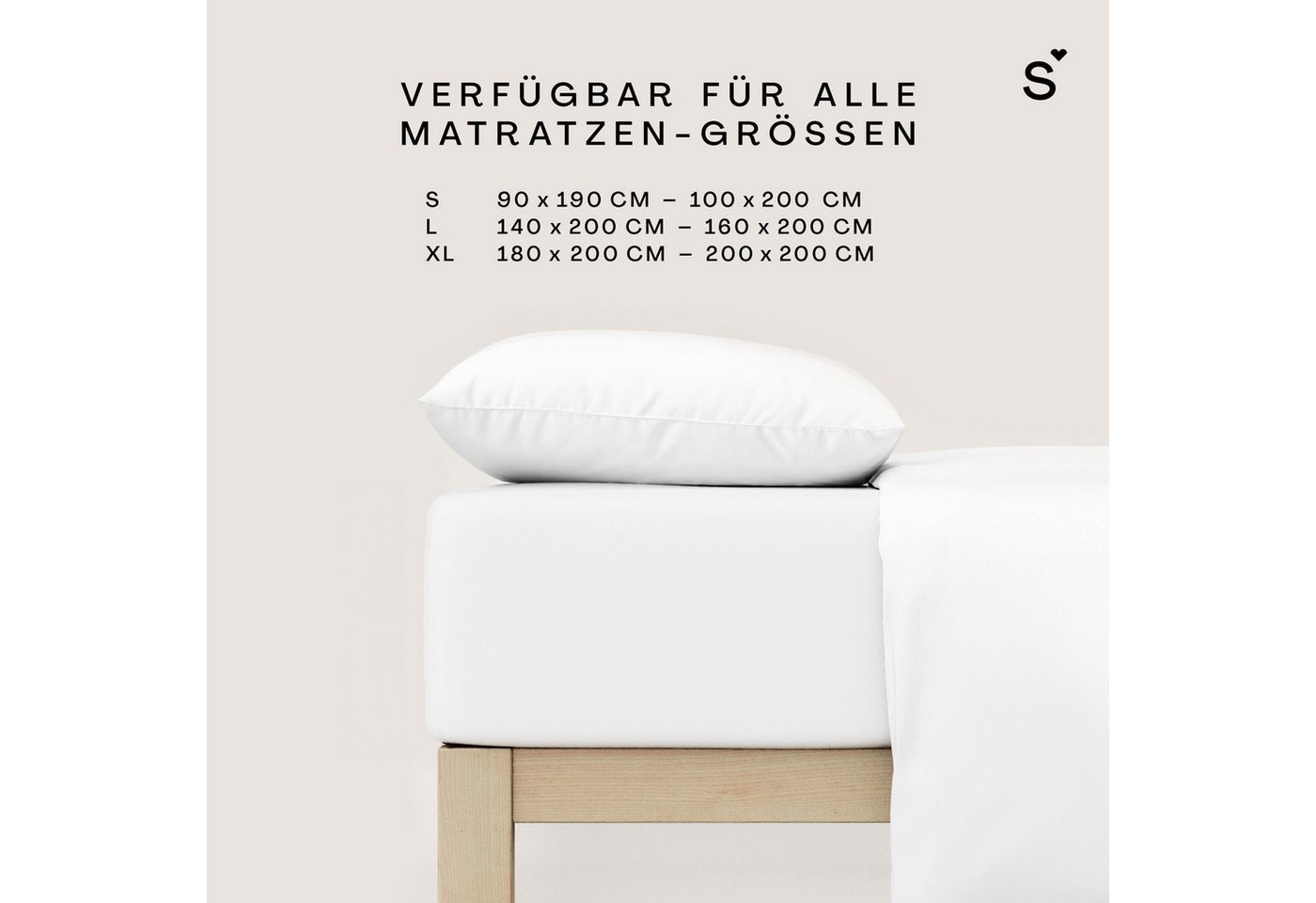 Schlafgut Spannbettlaken Basic Cotton Bettlaken, 160 g/m², 100% Baumwolle, Spannbetttuch, Jersey, Gummizug: rundum, (1 Stück), Spannbettlaken bis 20 cm Matratze – Bild 4 von 5