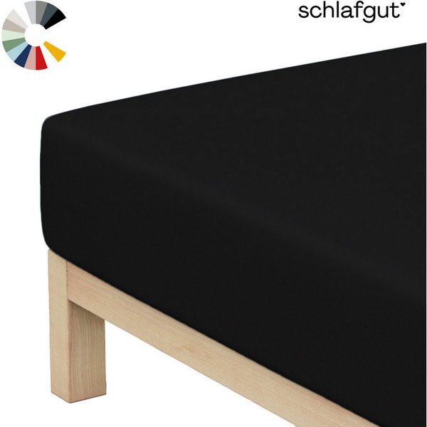 Schlafgut Spannbettlaken Basic Cotton Bettlaken, 160 g/m², 100% Baumwolle, Spannbetttuch, Jersey, Gummizug: rundum, (1 Stück), Spannbettlaken bis 20 cm Matratze