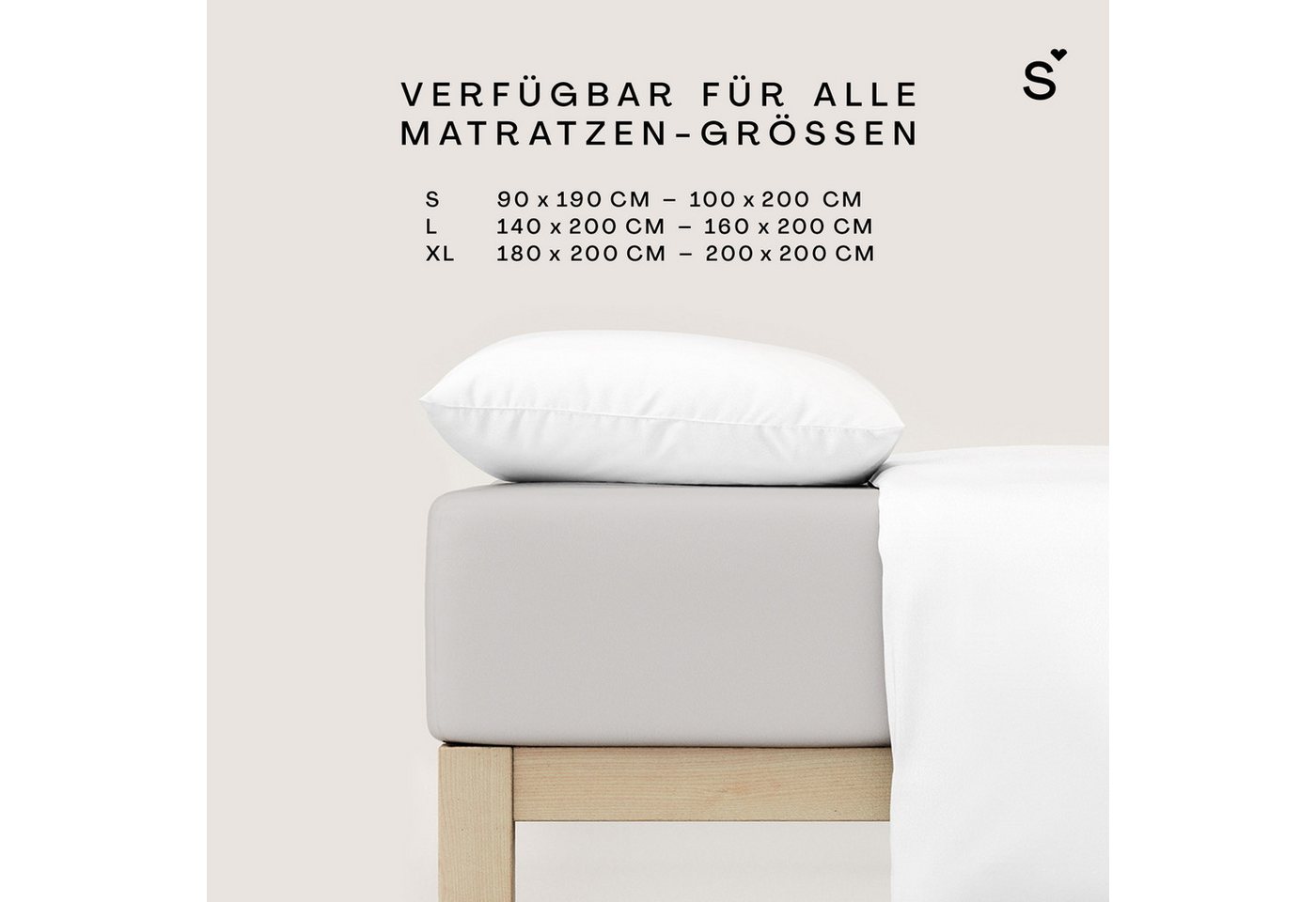 Schlafgut Spannbettlaken Basic Cotton Bettlaken, 160 g/m², 100% Baumwolle, Spannbetttuch, Jersey, Gummizug: rundum, (1 Stück), Spannbettlaken bis 20 cm Matratze – Bild 4 von 5