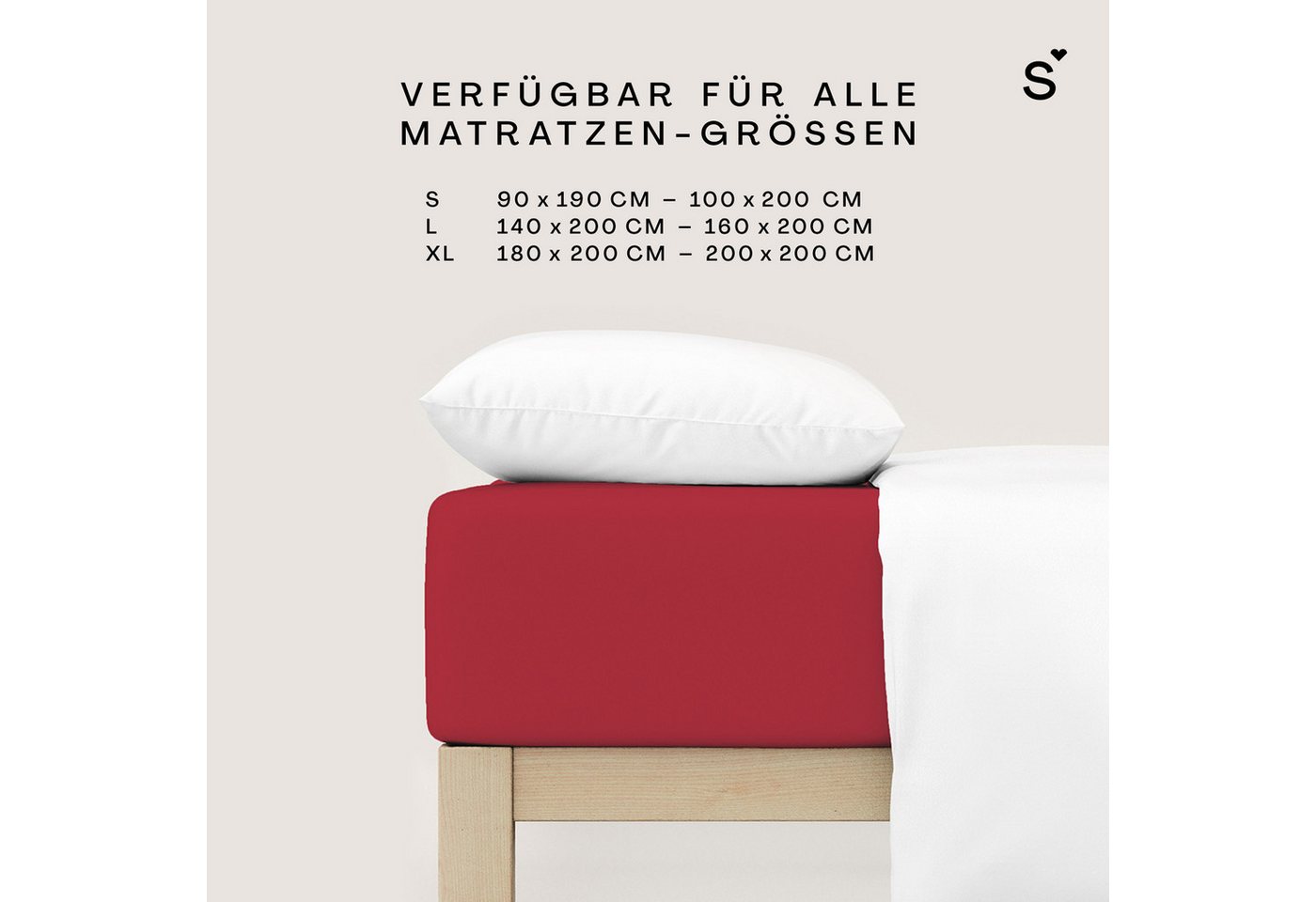 Schlafgut Spannbettlaken Basic Cotton Bettlaken, 160 g/m², 100% Baumwolle, Spannbetttuch, Jersey, Gummizug: rundum, (1 Stück), Spannbettlaken bis 20 cm Matratze – Bild 4 von 5