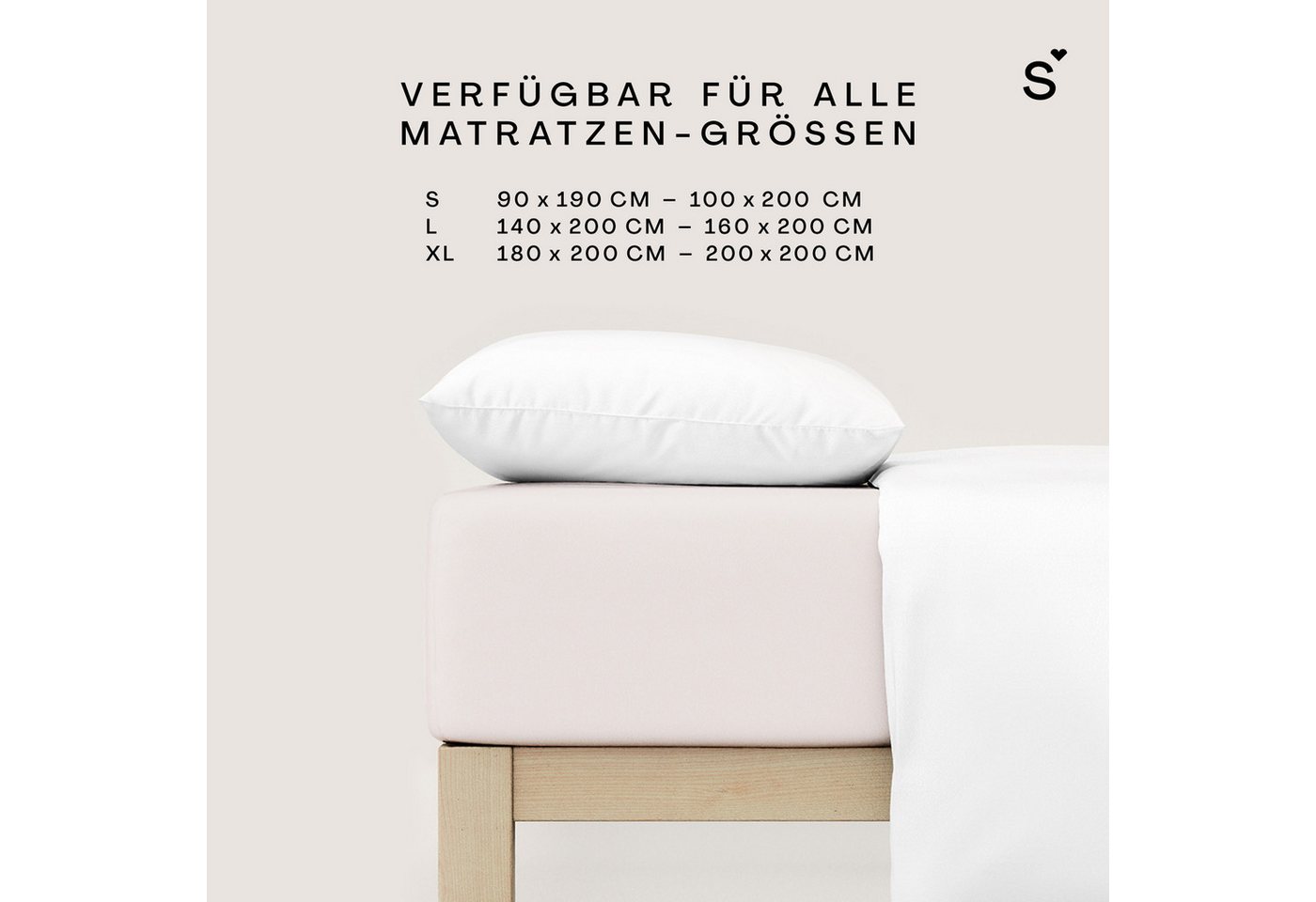 Schlafgut Spannbettlaken Basic Cotton Bettlaken, 160 g/m², 100% Baumwolle, Spannbetttuch, Jersey, Gummizug: rundum, (1 Stück), Spannbettlaken bis 20 cm Matratze – Bild 4 von 5