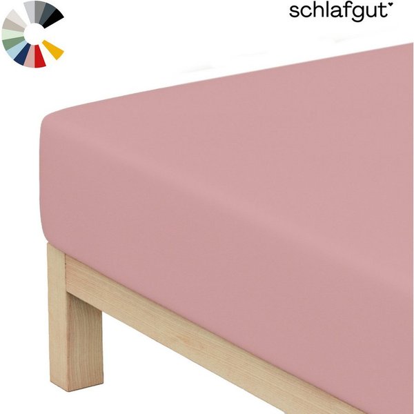 Schlafgut Spannbettlaken Basic Cotton Bettlaken, 160 g/m², 100% Baumwolle, Spannbetttuch, Jersey, Gummizug: rundum, (1 Stück), Spannbettlaken bis 20 cm Matratze