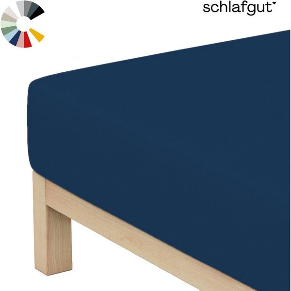 Schlafgut Spannbettlaken Basic Cotton Bettlaken, 160 g/m², 100% Baumwolle, Spannbetttuch, Jersey, Gummizug: rundum, (1 Stück), Spannbettlaken bis 20 cm Matratze