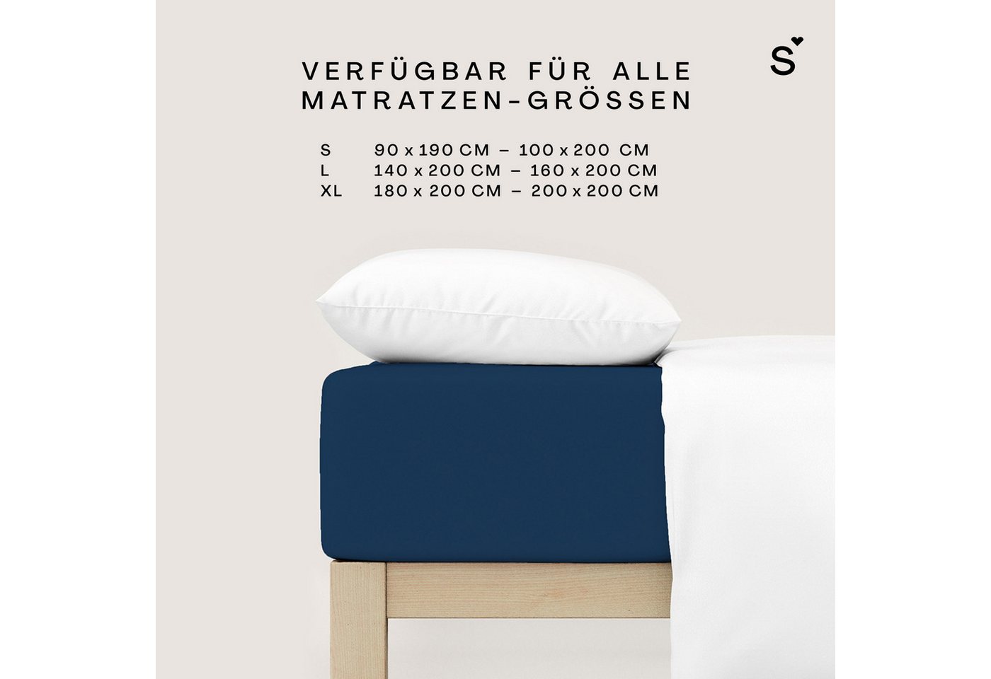 Schlafgut Spannbettlaken Basic Cotton Bettlaken, 160 g/m², 100% Baumwolle, Spannbetttuch, Jersey, Gummizug: rundum, (1 Stück), Spannbettlaken bis 20 cm Matratze – Bild 4 von 5