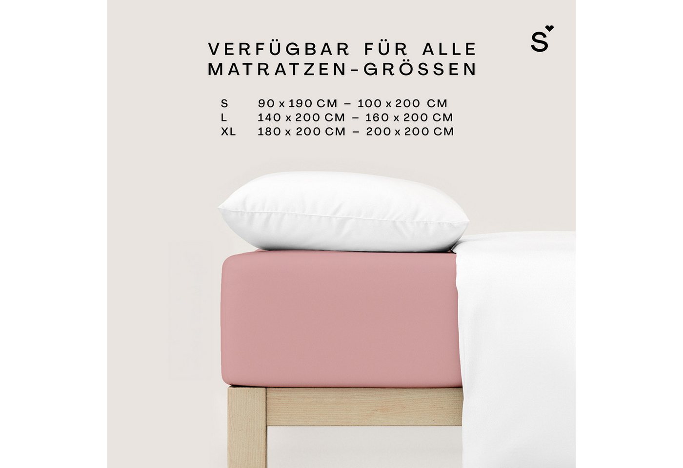 Schlafgut Spannbettlaken Basic Cotton Bettlaken, 160 g/m², 100% Baumwolle, Spannbetttuch, Jersey, Gummizug: rundum, (1 Stück), Spannbettlaken bis 20 cm Matratze – Bild 4 von 5