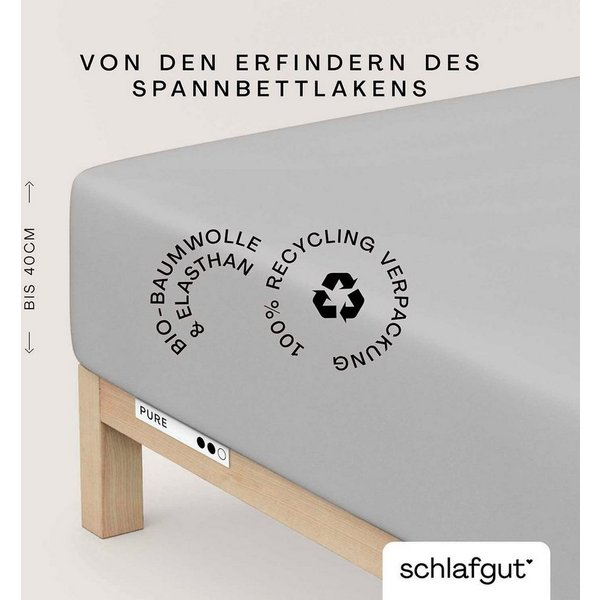 Schlafgut Spannbettlaken PURE BOXSPRING Bio-Baumwolle mit Elasthan, 170 g/m², Bettlaken, Jersey-Elasthan, Gummizug: rundum, (1 Stück), PREMIUM Boxspringbett Lak