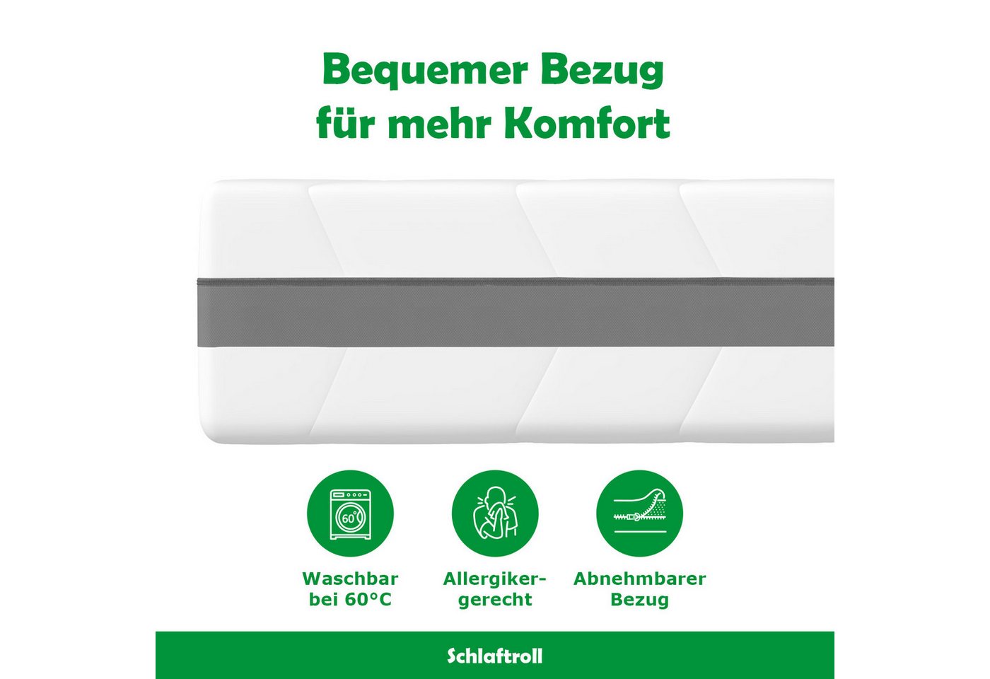 Boxspringmatratze 24 cm H3/H4 Matratze mit Federkern, 7 Zonen, Schlaftroll, 24 cm hoch, atmungsaktiv, ergonomisch, 140x200cm und weiteren Größen – Bild 2 von 5