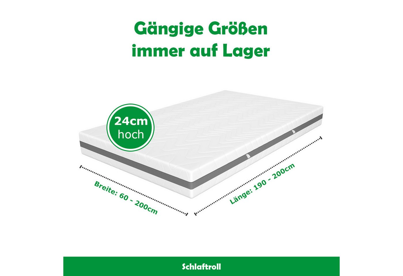 Boxspringmatratze 24 cm H3/H4 Matratze mit Federkern, 7 Zonen, Schlaftroll, 24 cm hoch, atmungsaktiv, ergonomisch, 140x200cm und weiteren Größen – Bild 3 von 5