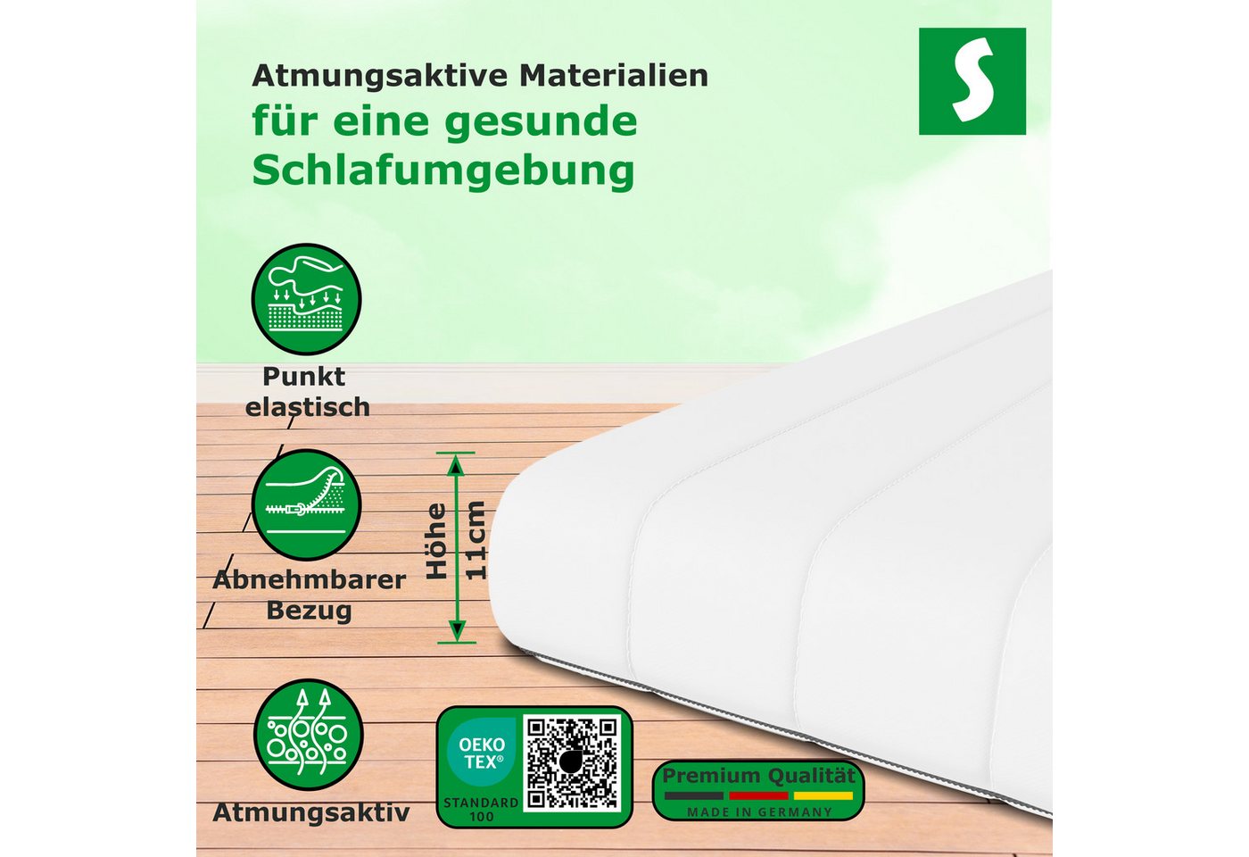 Kaltschaummatratze Easy Flex Wendematratze mit Zwei Härtegrade für Schlafkomfort, Schlaftroll, 11 cm hoch, H3, 11 cm hoch, 90 x 200 cm, 140x200 cm, 180x200 cm u – Bild 4 von 5
