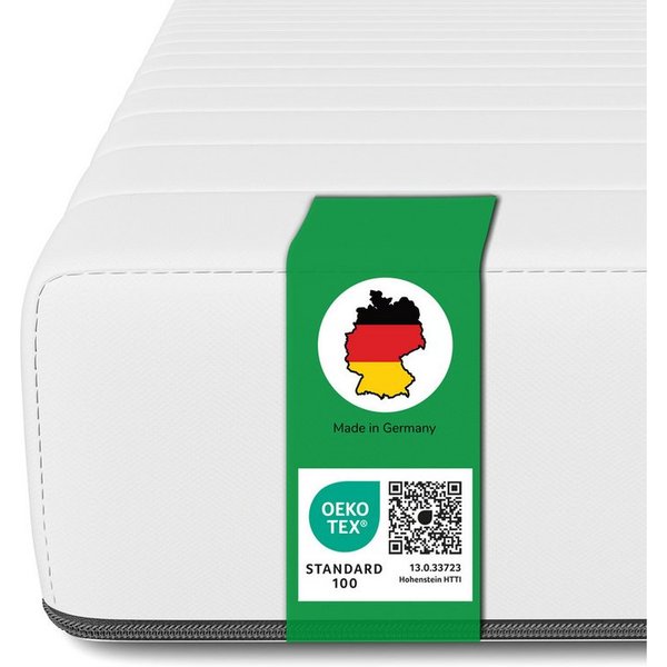 Kaltschaummatratze Mittelfest - H3, ergonomische Rollmatratze, Schlaftroll, 5 cm hoch, 90x200 cm, 140x200 cm, 180x200 cm und weitere Größen
