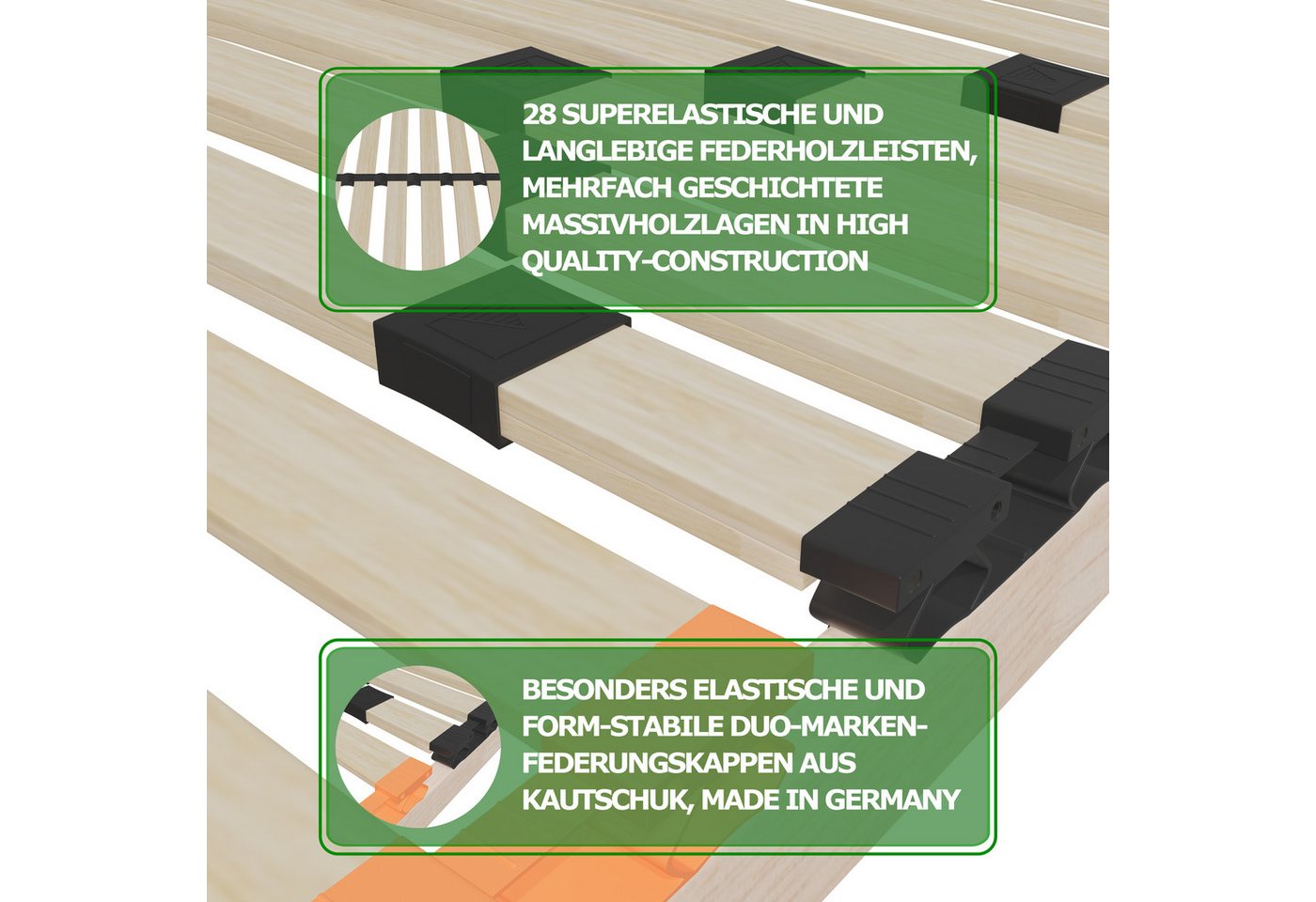 Lattenrost Langlebig, komfortabel & einfache Selbstmontage, Schlaftroll, ErgoFlex 90x200,140x200 manuell verstellbares Kopfteil – Bild 3 von 4