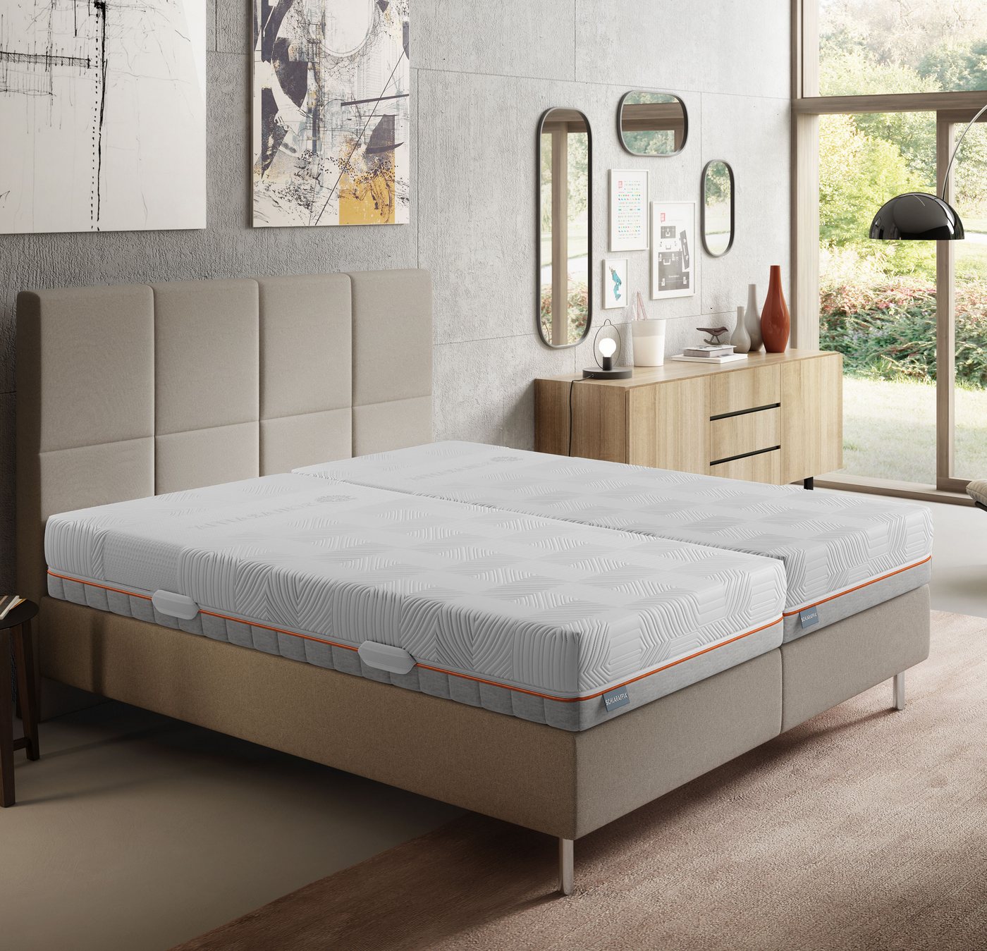 Kaltschaummatratze Matratze, 7 Zonen, GelPro Quantum 220, Kaltschaummatratze 90x200 cm, Schlaraffia, 22 cm hoch, Gelschaumauflage, patentierte Rhombo-therm Tech – Bild 2 von 5