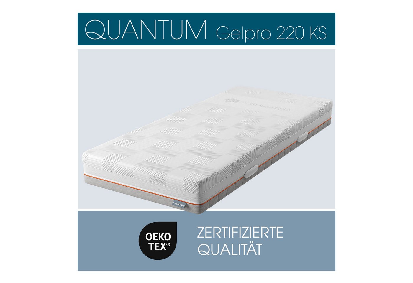 Kaltschaummatratze Matratze, 7 Zonen, GelPro Quantum 220, Kaltschaummatratze 90x200 cm, Schlaraffia, 22 cm hoch, Gelschaumauflage, patentierte Rhombo-therm Tech – Bild 5 von 5