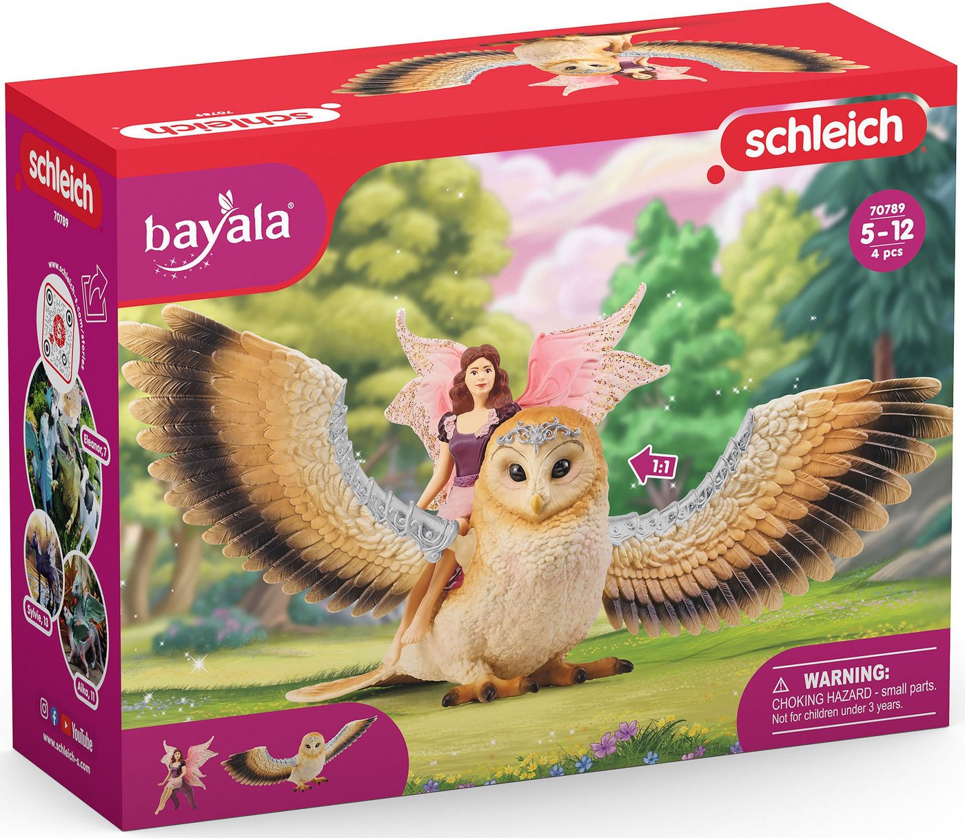 Schleich® Spielfigur BAYALA®, Elfe auf Glitzer-Eule V2 (70789) – Bild 4 von 4