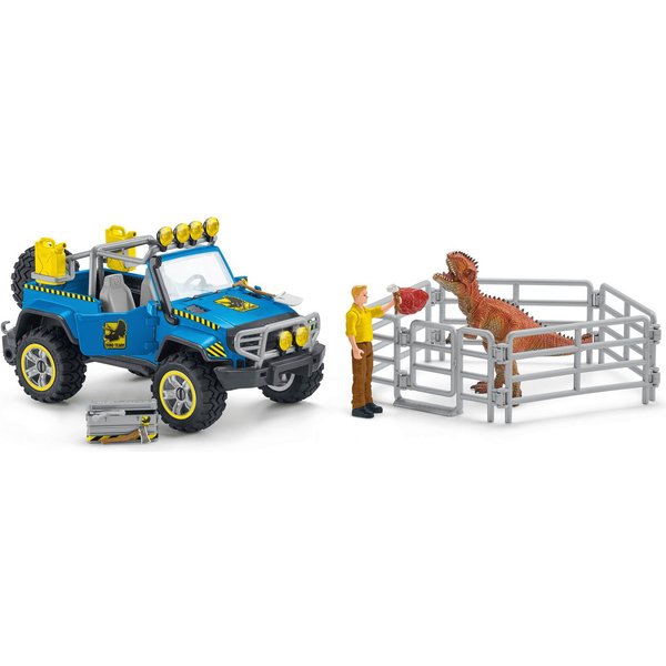 Schleich® Spielfigur DINOSAURS, Geländewagen mit Dino-Außenposten (41464)