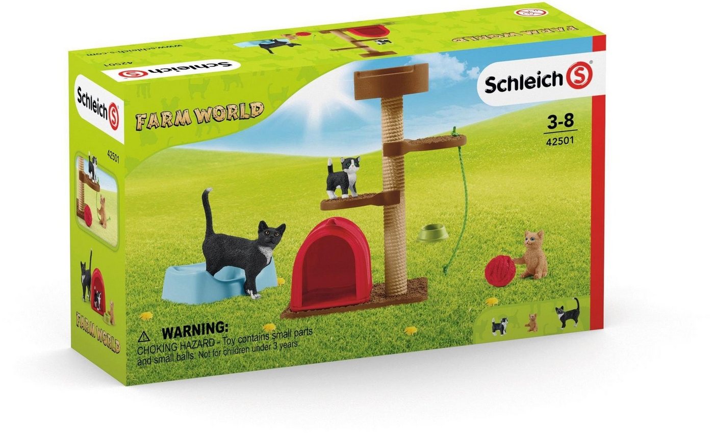 Schleich® Spielfigur FARM WORLD, Spielspaß für niedliche Katzen (42501), (Set) – Bild 5 von 5