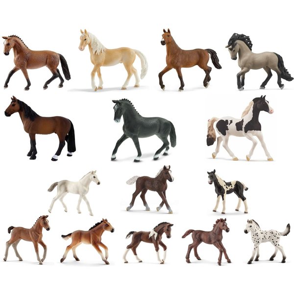 Schleich® Spielfigur Tierfiguren - Pferde-Set 15-teilig
