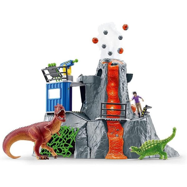 Schleich® Spielwelt 42564 Dinosaurs Große Vulkan Expedition, Spielset Dinosaurier Spielfigur