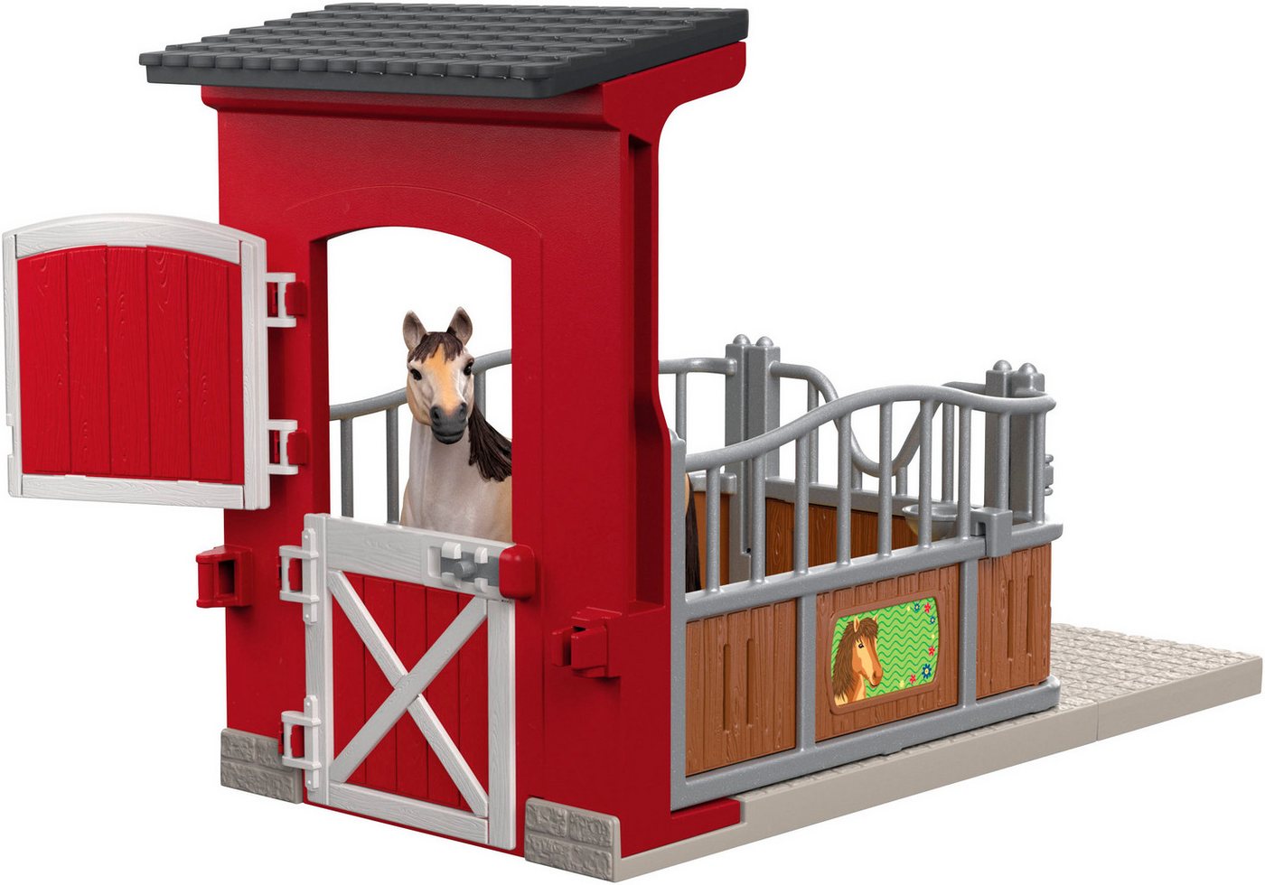Schleich® Spielwelt FARM WORLD, Ponybox mit Mustang Stute (42724), Made in Europe – Bild 2 von 5