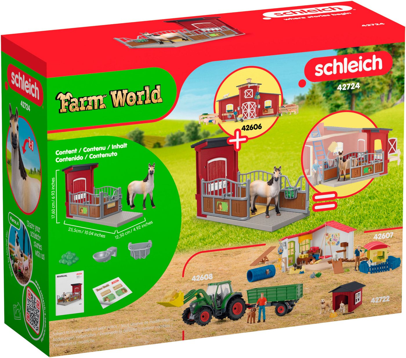 Schleich® Spielwelt FARM WORLD, Ponybox mit Mustang Stute (42724), Made in Europe – Bild 4 von 5