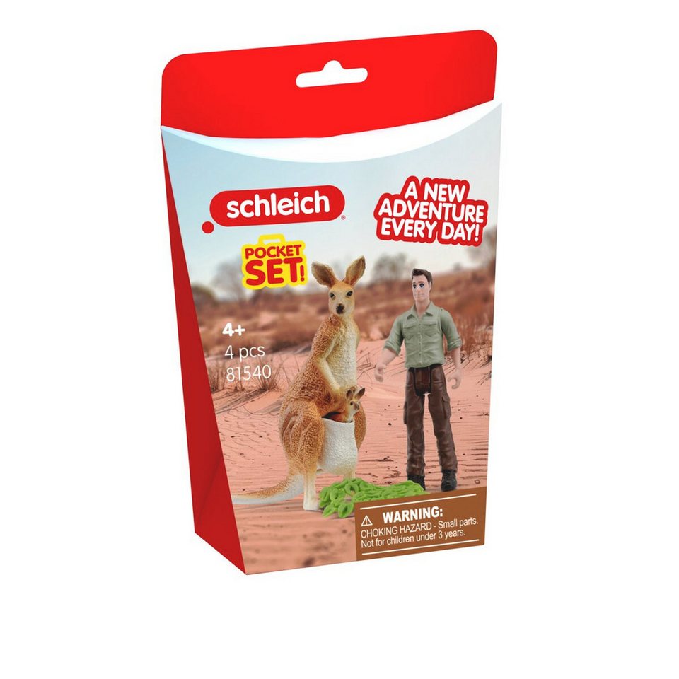Schleich® Spielwelt POCKET SET, Känguru-Tour mit dem Ranger (81540), (4-tlg) – Bild 2 von 3