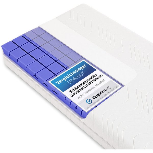 Kaltschaummatratze Luxusline Expert®, Schlummerparadies, 19 cm hoch, 7 Zonen, 2D-Wellenschnitt, HR Kaltschaum, 10 Jahre Garantie