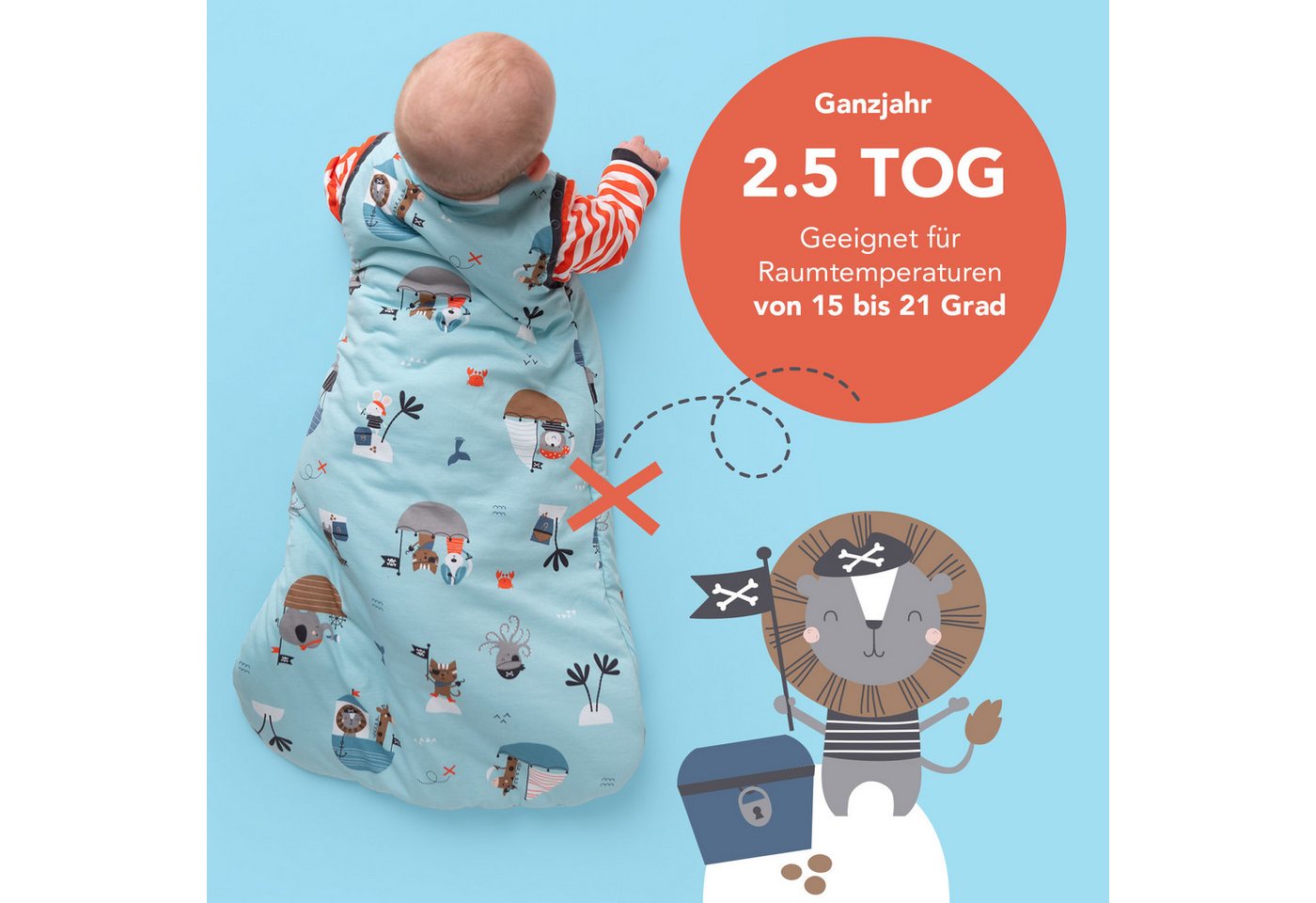 Schlummersack Kinderschlafsack Babyschlafsack, 2.5 Tog – Bild 5 von 5