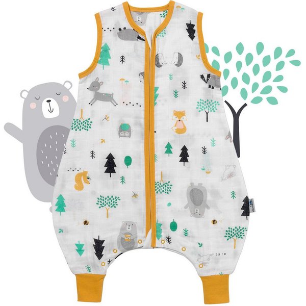Schlummersack Kinderschlafsack Musselin Schlafsack mit Füßen, 0.5 Tog