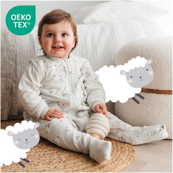 Schlummersack Kinderschlafsack Schlafsack mit Füßen und umklappbaren Bündchen, 1.0 Tog