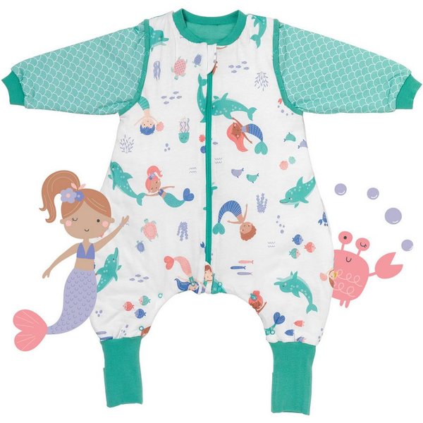 Schlummersack Kinderschlafsack Schlafsack mit Füßen und umklappbaren Bündchen, 2.5 Tog