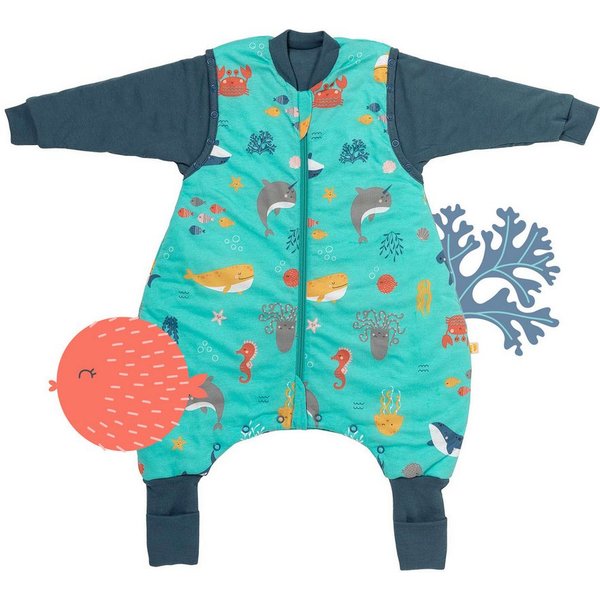 Schlummersack Kinderschlafsack Schlafsack mit Füßen und umklappbaren Bündchen, 2.5 Tog