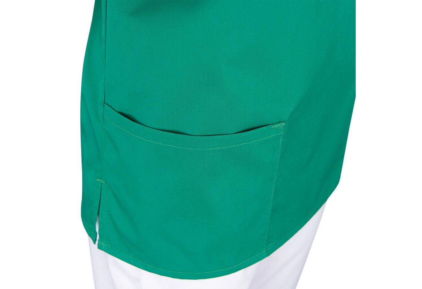 BEB Schlupfbluse beb Basic Kasack Unisex Kurzarm Grün – Bild 4 von 4