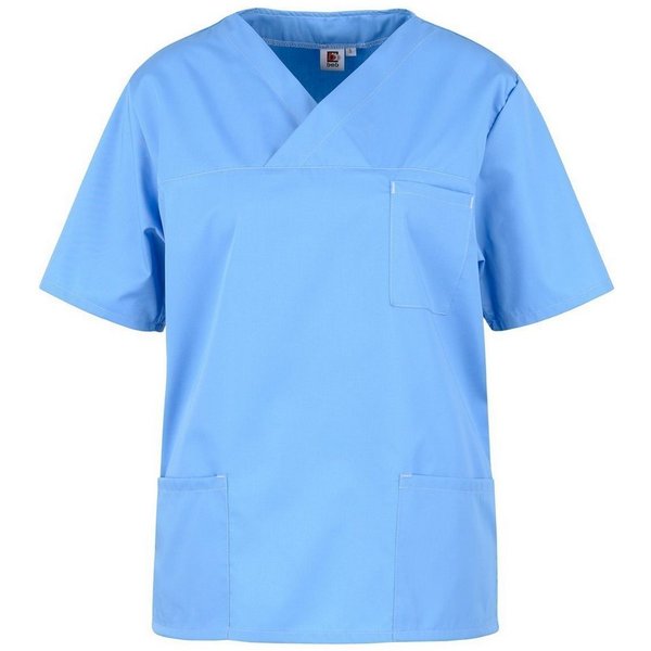 BEB Schlupfbluse beb Basic Schlupfkasack Unisex Kurzarm Hellblau