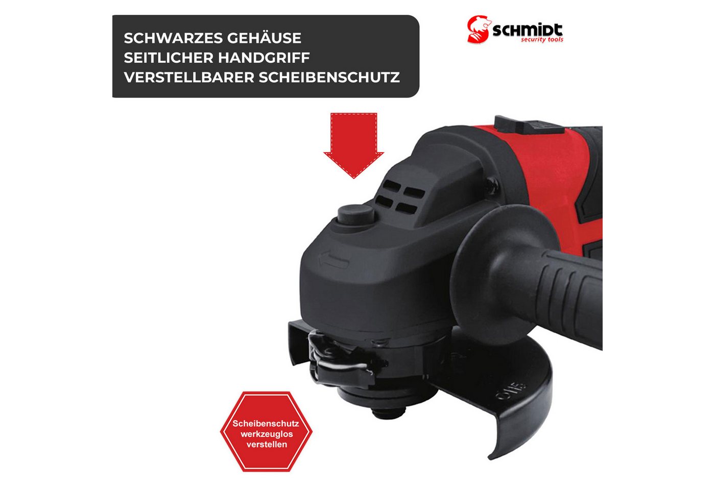 SCHMIDT security tools Akku-Winkelschleifer Akku-Winkelschleifer AG-115 Akku Ladegerät – Bild 5 von 5