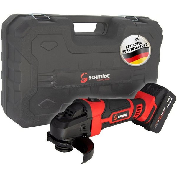 SCHMIDT security tools Akku-Winkelschleifer Akku-Winkelschleifer AG-115 Trennschleifer 4.0Ah Koffer