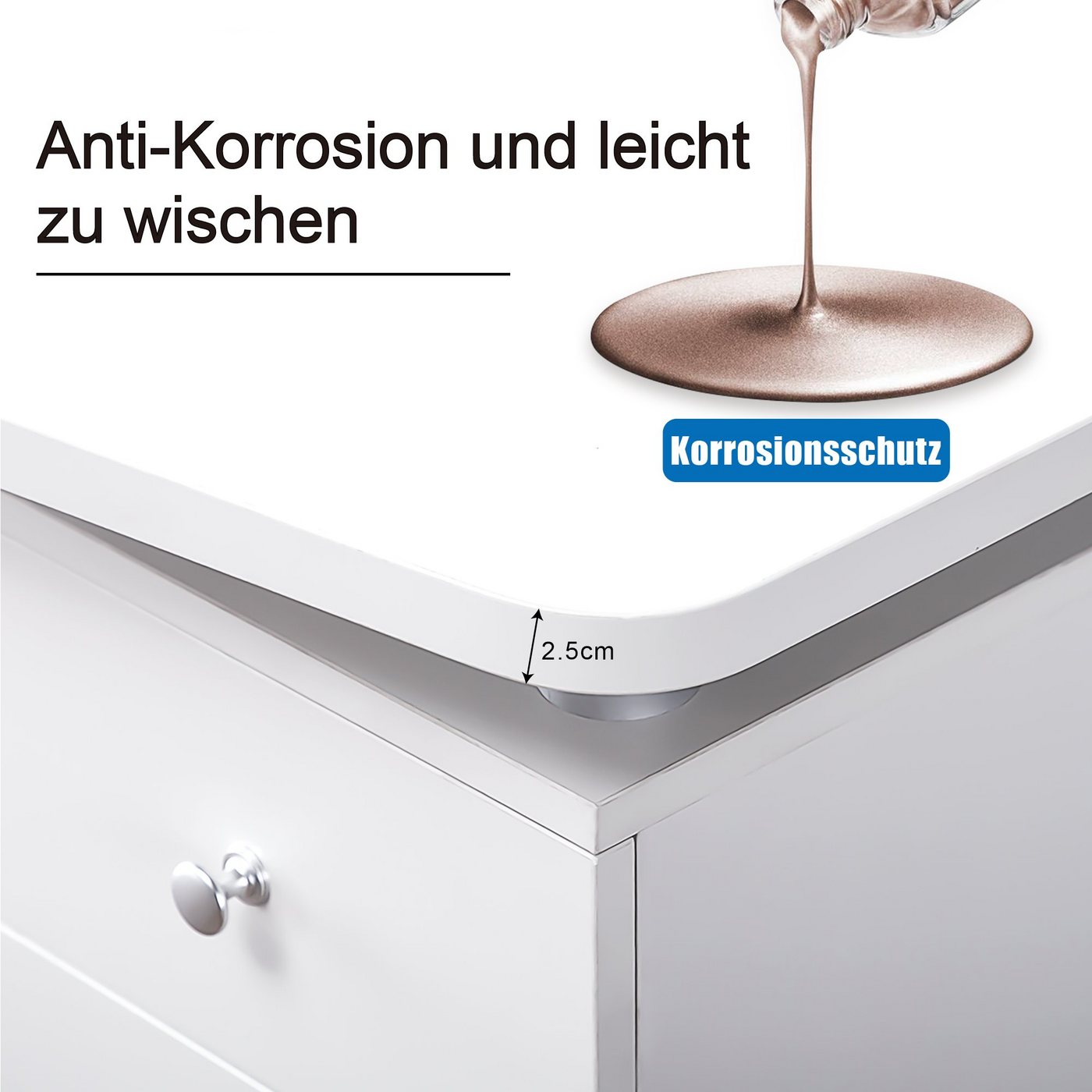 Barberpub Schminktisch BarberPub Studiotisch Manikürtisch Nageltisch 0400, mit Schubladen mit Rollen, MFC, 118× 56× 78 cm – Bild 5 von 5