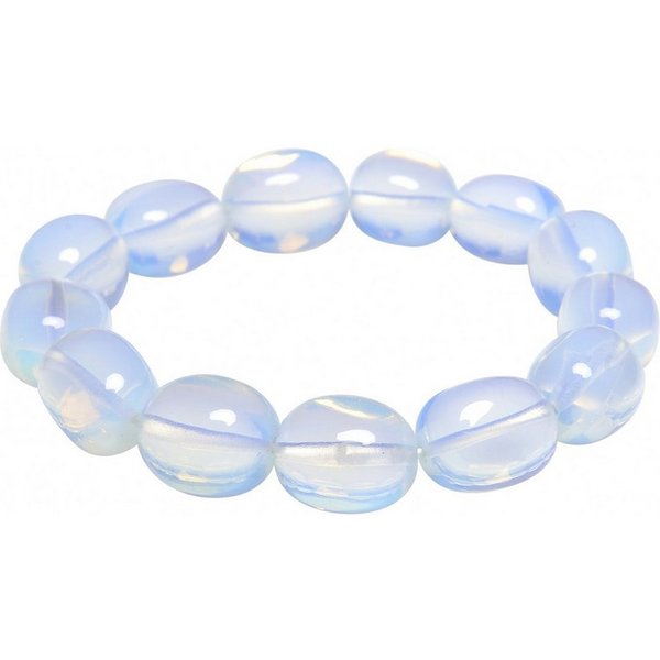 Schmuck Krone Armband Armband aus Opalit Mondstein, dehnbar