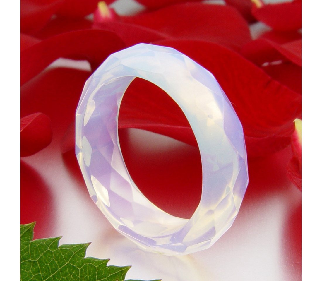 Schmuck Krone Fingerring Ring aus Opalit, facettiert – Bild 2 von 2
