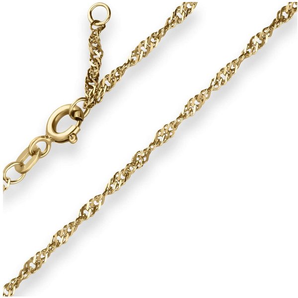 Schmuck Krone Goldarmband 1,8mm Armband aus 585 Gelbgold 15-17cm mit Zwischenöse, Gold 585