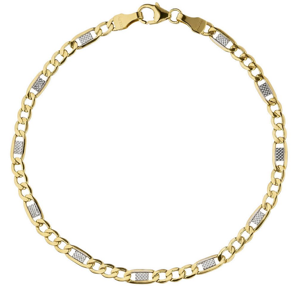 Schmuck Krone Goldarmband 3,7mm Steg-Panzerarmband aus 333 Gelbgold, 19cm, Gold 333 – Bild 2 von 5