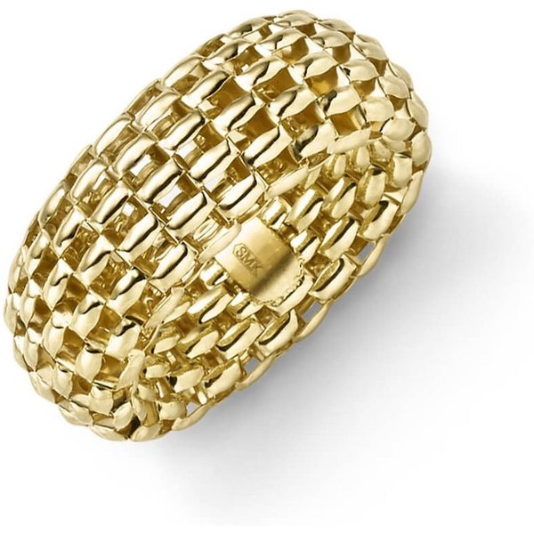 Schmuck Krone Goldring Ring elastisch aus 585 Gelbgold Breite 10mm, Gold 585