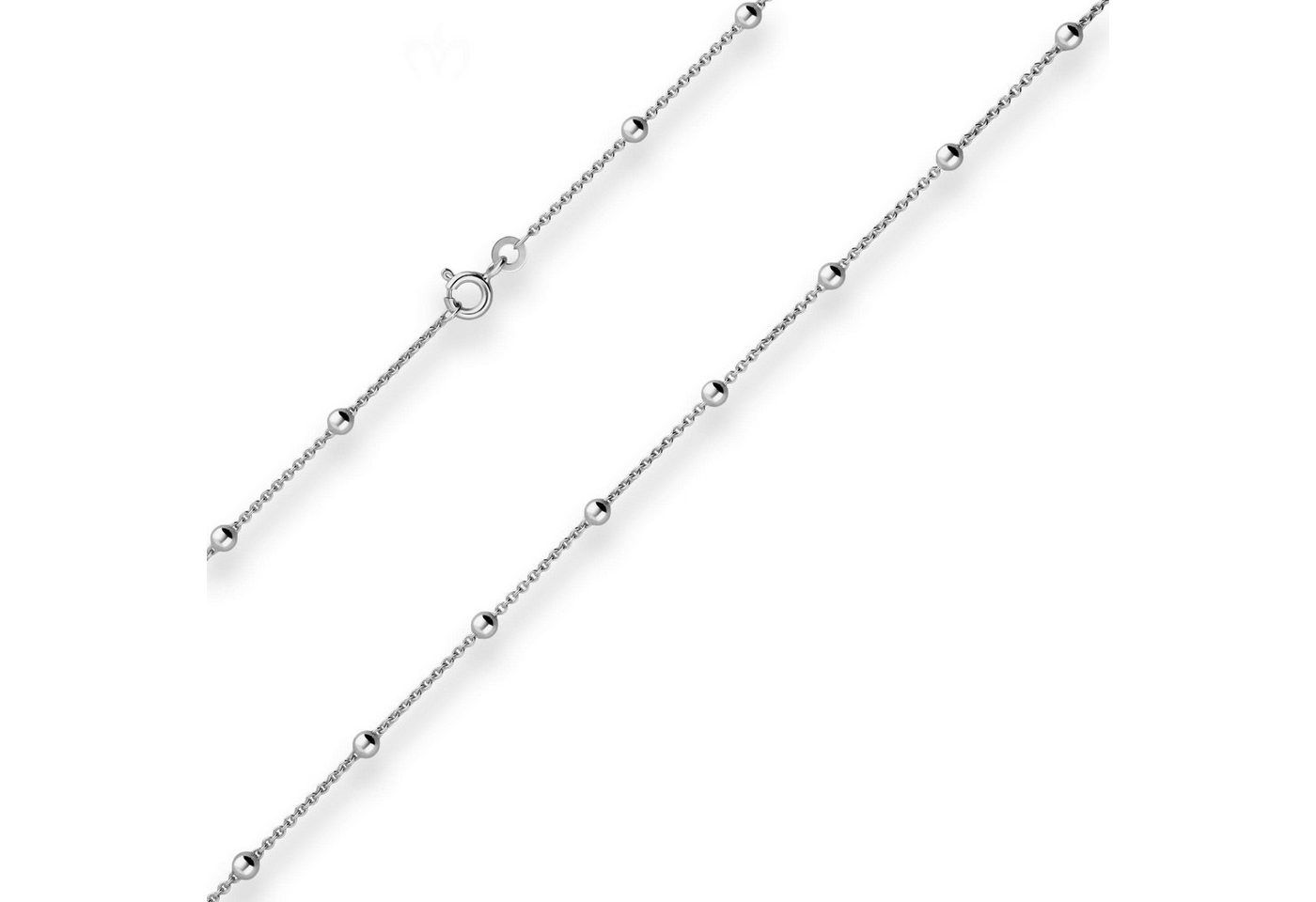 Schmuck Krone Silberkette 1,3mm Rund-Ankerkette Kugel aus 925 Silber rhodiniert 50cm, Silber 925 – Bild 2 von 3