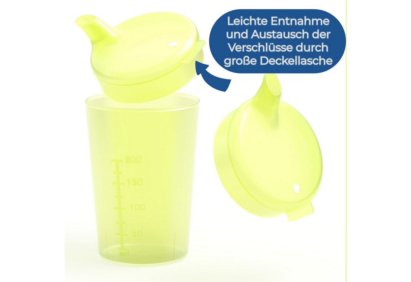 Horn Medical Schnabelbecher 3er Pack Horn Medical Schnabelbecher /Trinkhilfe -Farbe wählbar-, 3-tlg., lebensmittelechtes Polypropylen (PP), bunte & leicht erken – Bild 4 von 5