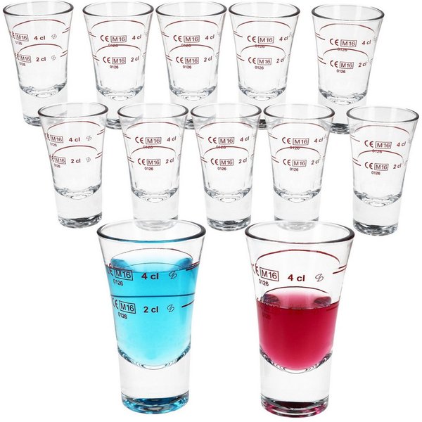MamboCat Schnapsglas MamboCat 12x Boston Schnapsgläser geeicht 2cl 4cl Shot-Glas Pinnchen, Glas