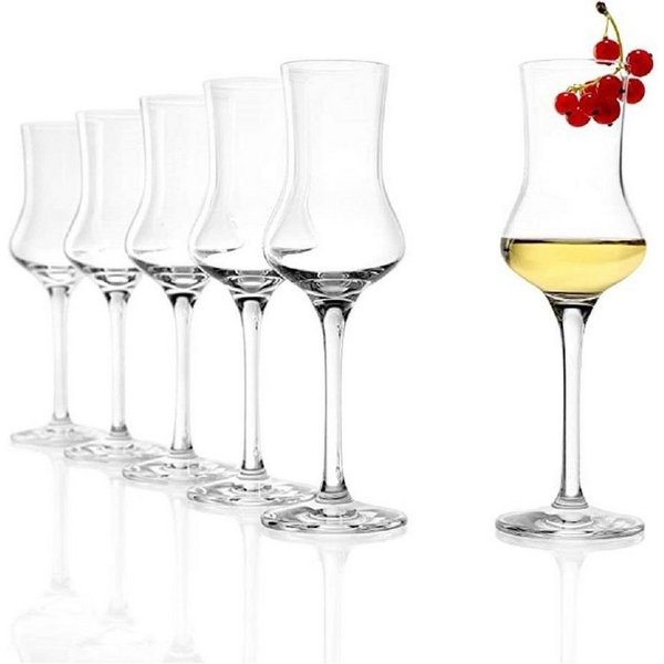 Stölzle Schnapsglas Stölzle Lausitz Grappaglas 6er Set 90 ml, Kristallglas