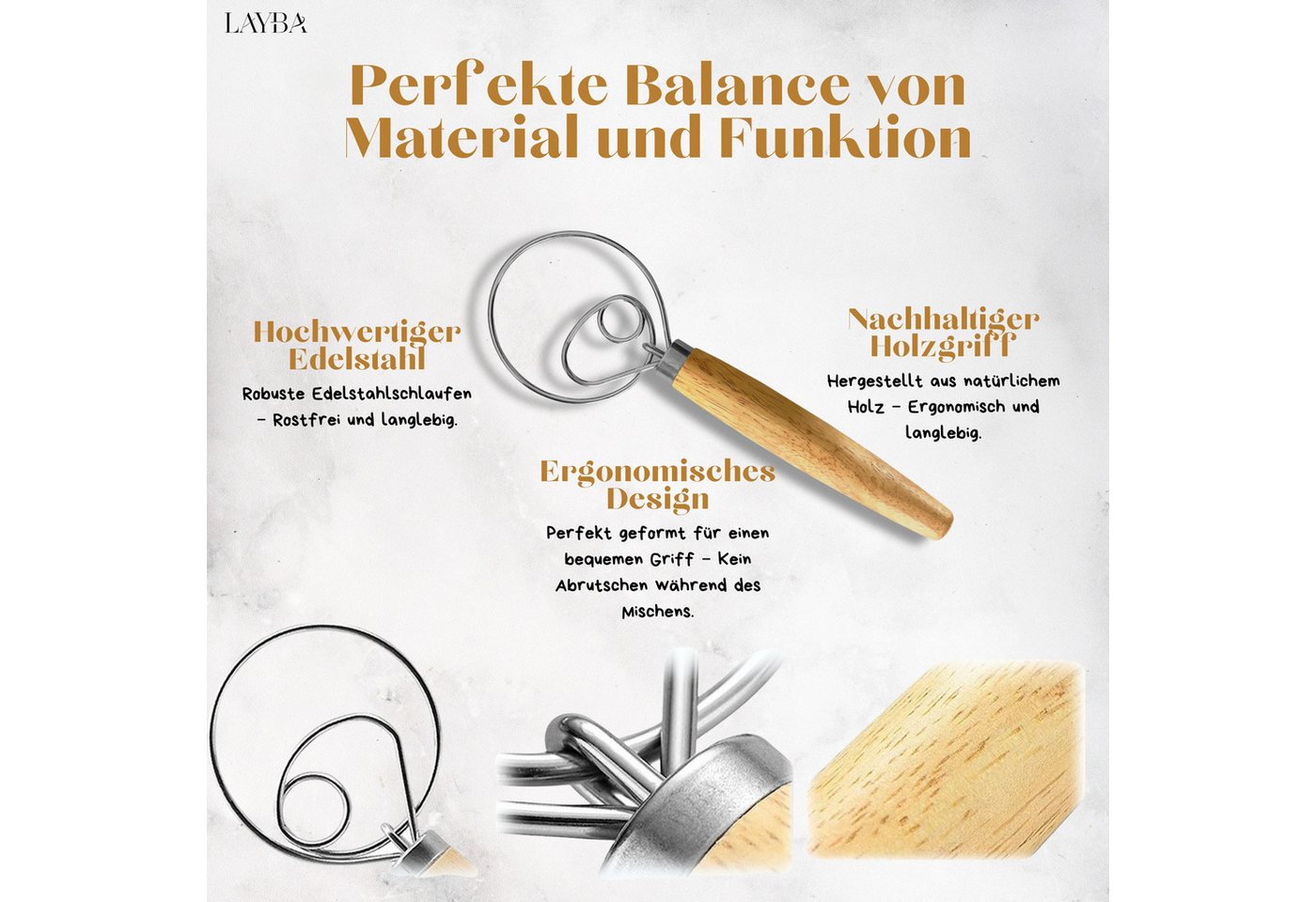 Layba Schneebesen LAYBA Dänischer Teigbesen – Bild 5 von 5