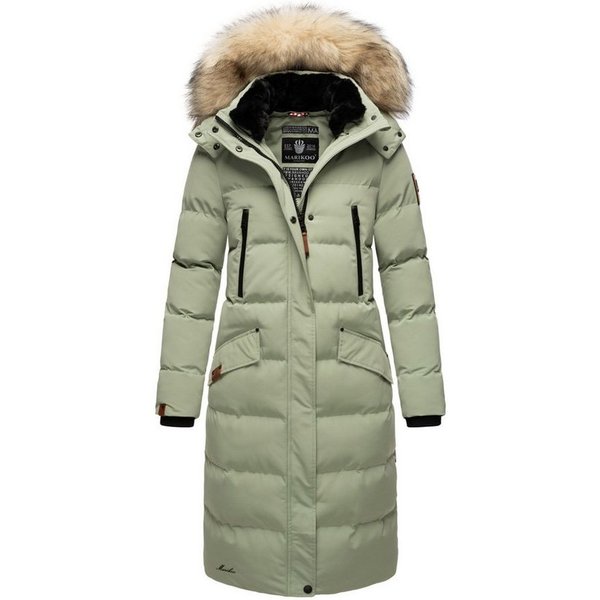 Marikoo Schneejacke Marikoo Schneesternchen Damen Winter Steppjacke B890 langer Parka mit abnehmbarer Kapuze